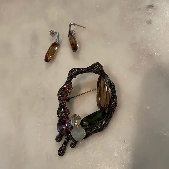 Rare Vintage BG Signed Brooch and Matching Earrings - Picture 3 of 7